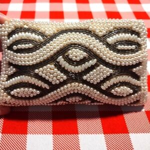 Elegant Pearl Beaded Clutch